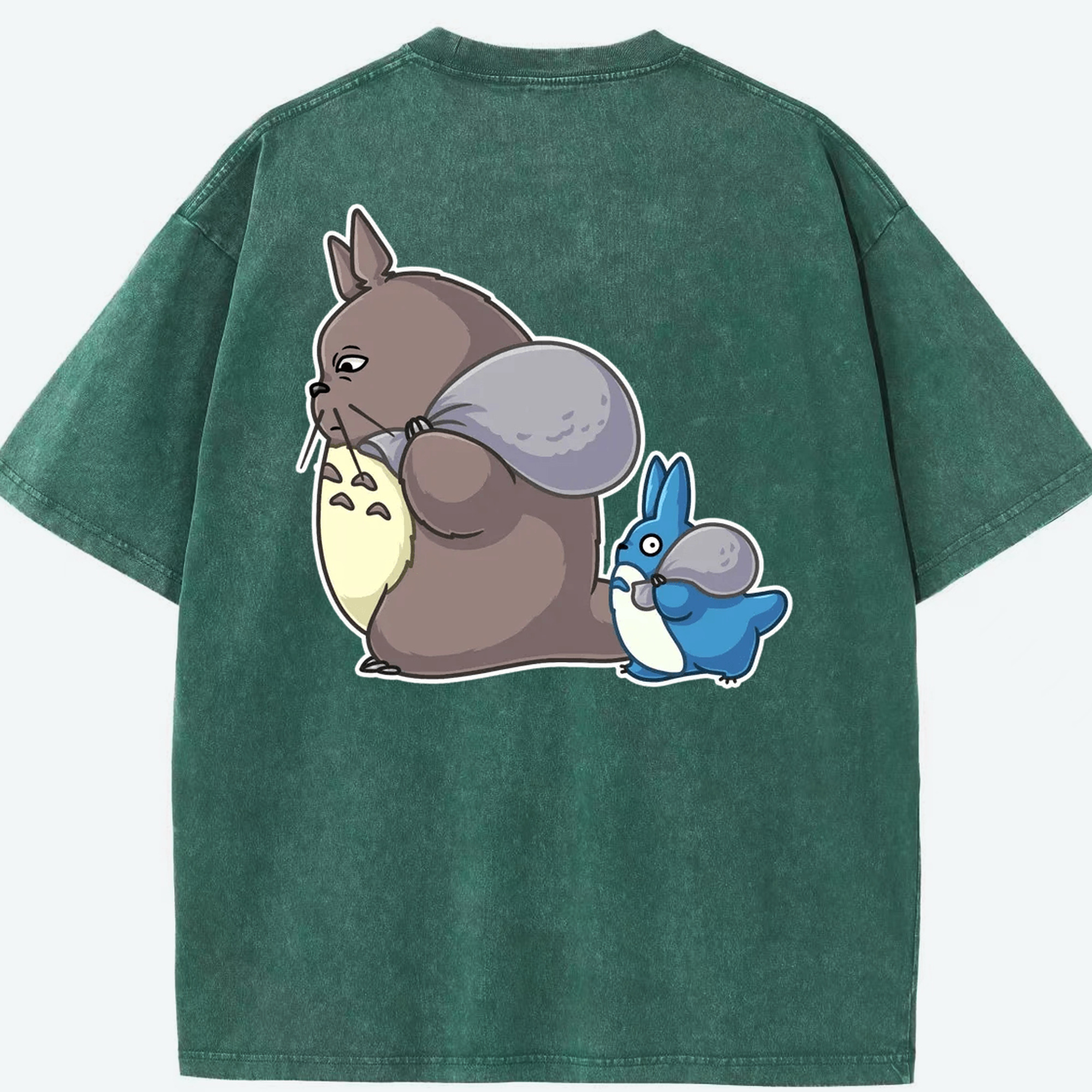 （画像用） となりのトトロ 草壁メイ 草壁サツキ My Neighbor Totoro Satsuki Kusakabe Mei Kusakabe 綿100% ヴィンテージ風 半袖Tシャツ（背面プリント）